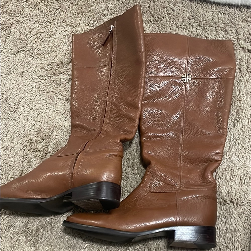 Tory Burch Brown Leather Knee-High Boots